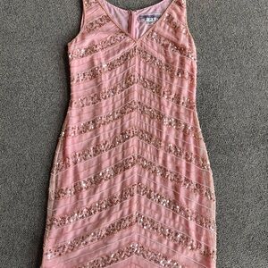 Adrianna Papell Pink Sequin Mini Dress